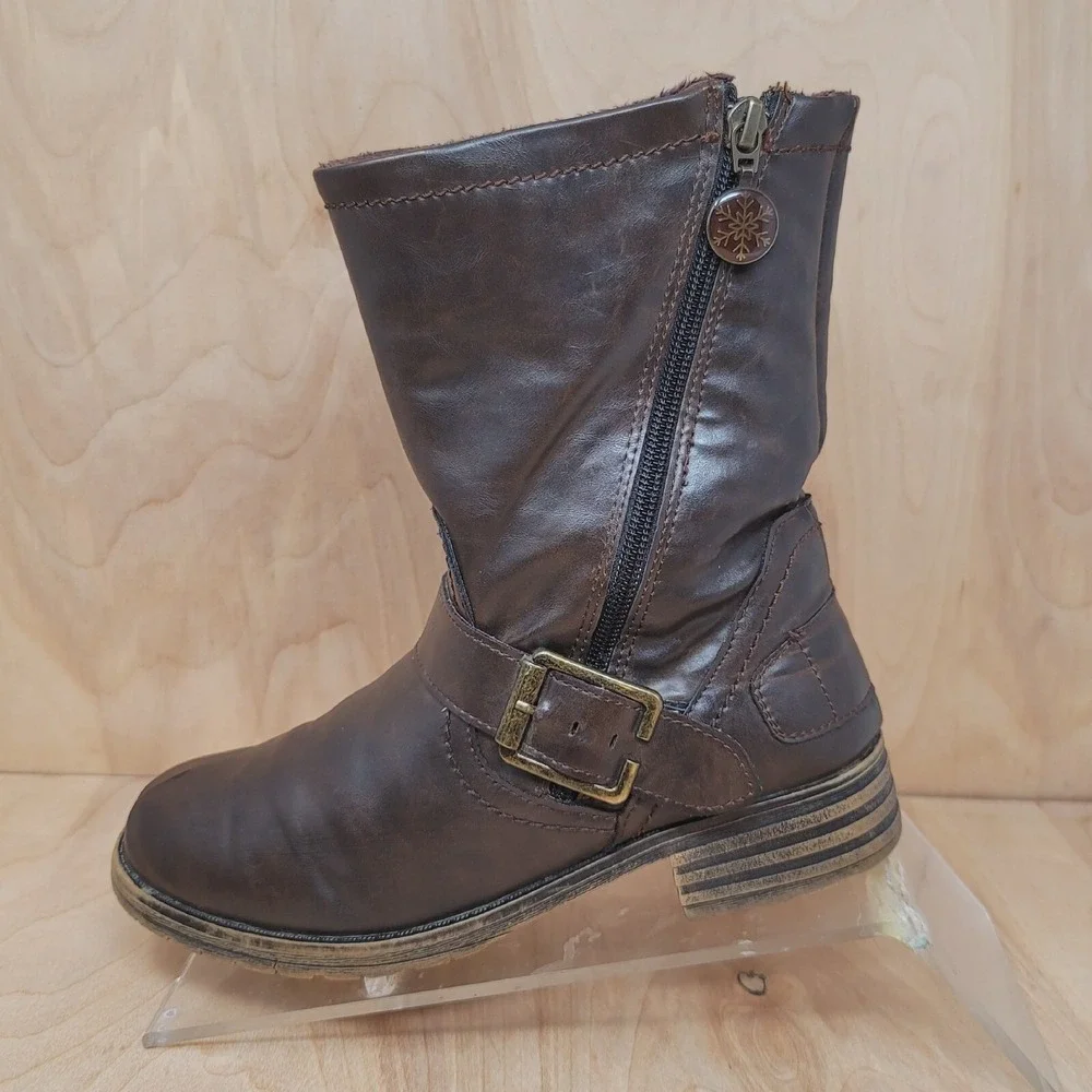 Weathermates Women's Boots Size 6 M Brown Faux Fur Lined Casual Outdoors